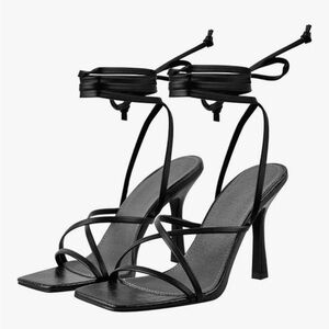 Chic Black Strappy Heels
